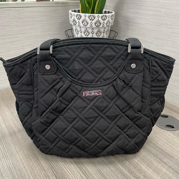 Vera Bradley Handbags - Vera Bradley Black Iconic Glenna Satchel Bag